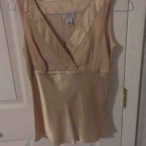 LOFT Silk Cream color 100% silk zipper on the side